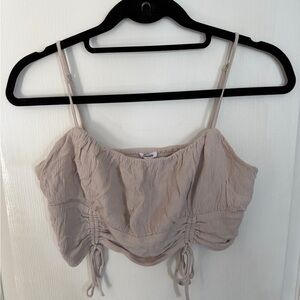 Women's Beige Ruched Top